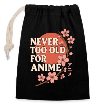 Never Too Old For Anime Japan Streetwear Design - Closable cotton gift bag (14x20cm) - black - Front