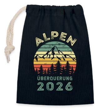 Alpenüberquerung 2026 Retro - Wandern - Verschließbarer Geschenkbeutel aus Baumwolle (14x20cm) - Navy - Vorne