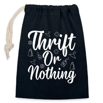Thrift Shop Thrift Or Nothing Love Thrifting - Verschließbarer Geschenkbeutel aus Baumwolle (14x20cm) - Navy - Vorne