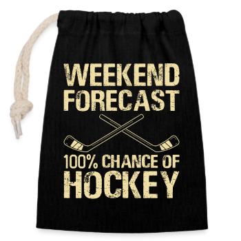 Hockey Eishockey Eishockeyspieler Geschenk - Verschließbarer Geschenkbeutel aus Baumwolle (14x20cm) - Schwarz - Vorne