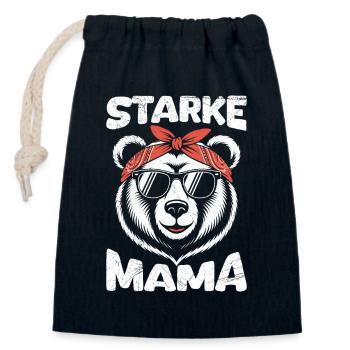 Werdende Mutter BÄREN STARKE MAMA Lustiges - Verschließbarer Geschenkbeutel aus Baumwolle (14x20cm) - Navy - Vorne
