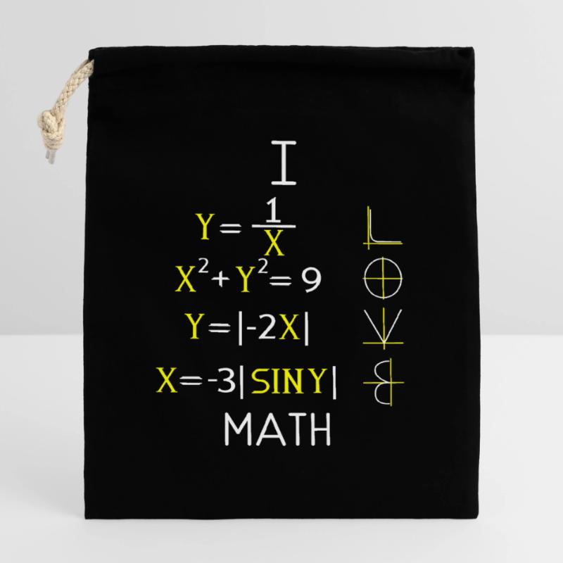 Math Math Math Professeur de mathématiques Mathématicien Sac cadeau en coton avec cordon (14 x 20 cm)