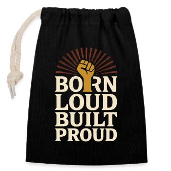 Groovy Pride Retro Égalité Queer Histoire - Sac cadeau en coton avec cordon (14 x 20 cm) - noir - Devant