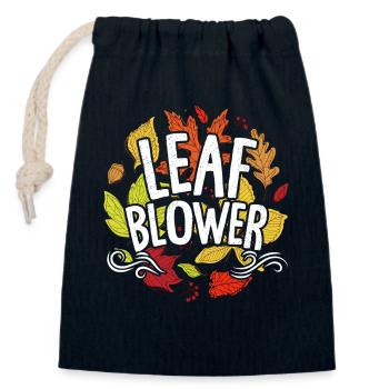Drôle souffleur de feuilles Automne Costume Couple Assorti - Sac cadeau en coton avec cordon (14 x 20 cm) - bleu marine - Devant