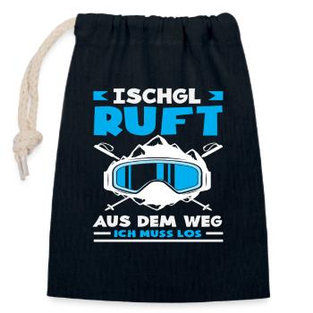 Ischgl appelle une fête d’après-ski amusante dans les Alpes - Sac cadeau en coton avec cordon (14 x 20 cm) - bleu marine - Devant