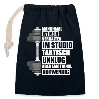 Behavior Bodybuilding Bodybuilder Gym Weight Lifting - Closable cotton gift bag (14x20cm) - navy - Front
