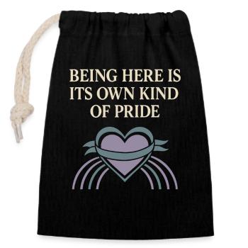 Groovy Pride Retro Égalité Queer Histoire - Sac cadeau en coton avec cordon (14 x 20 cm) - noir - Devant