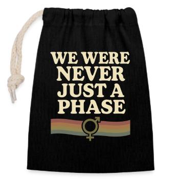 Groovy Pride Retro Égalité Queer Histoire - Sac cadeau en coton avec cordon (14 x 20 cm) - noir - Devant