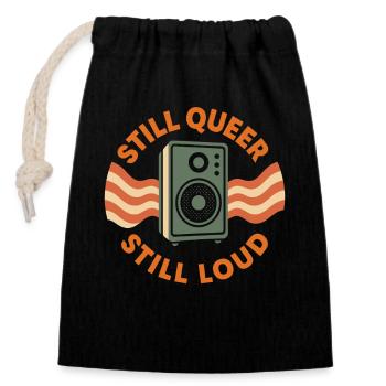 Groovy Pride Retro Égalité Queer Histoire - Sac cadeau en coton avec cordon (14 x 20 cm) - noir - Devant
