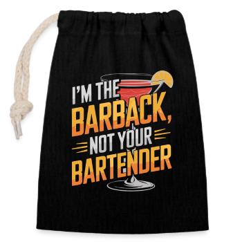Ich Bin Der Barback, Nicht Dein Barkeeper Humor - Verschließbarer Geschenkbeutel aus Baumwolle (14x20cm) - Schwarz - Vorne