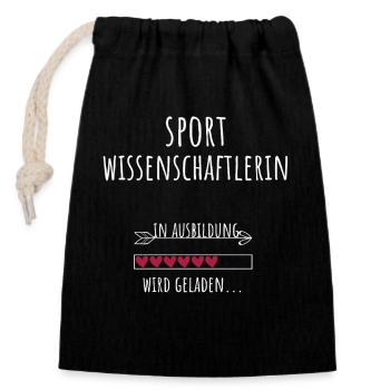 Scientifique du sport Études en sciences du sport - Sac cadeau en coton avec cordon (14 x 20 cm) - noir - Devant