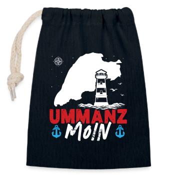 Vacances Mer Baltique UMMANZ MOIN Drôle - Sac cadeau en coton avec cordon (14 x 20 cm) - bleu marine - Devant