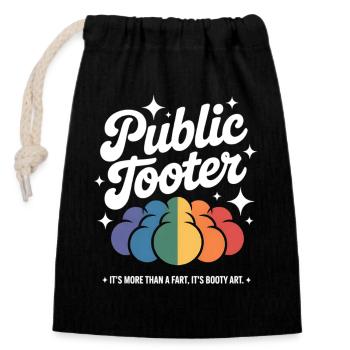 Colorful Poop Artwork - Closable cotton gift bag (14x20cm) - black - Front