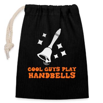 Cool Guys Play Handbells - Closable cotton gift bag (14x20cm) - black - Front