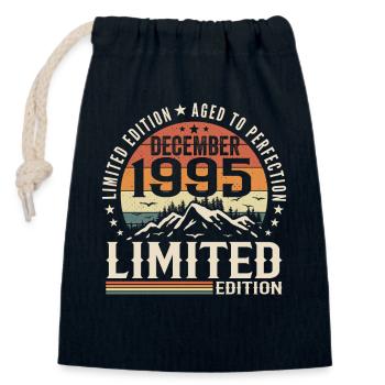 December 1995 - Closable cotton gift bag (14x20cm) - navy - Front
