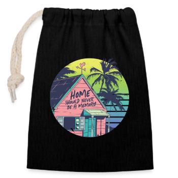 Humanité Égalité - Sac cadeau en coton avec cordon (14 x 20 cm) - noir - Devant