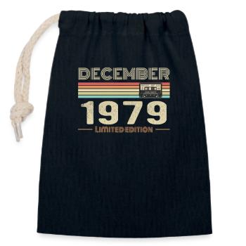 Dezember 1979 Geburtstag Dezember 1979 Dezember - Verschließbarer Geschenkbeutel aus Baumwolle (14x20cm) - Navy - Vorne