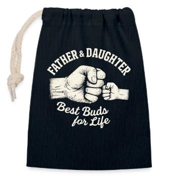 Father Daughter Fist Bump – Best Friends Forever - Closable cotton gift bag (14x20cm) - navy - Front