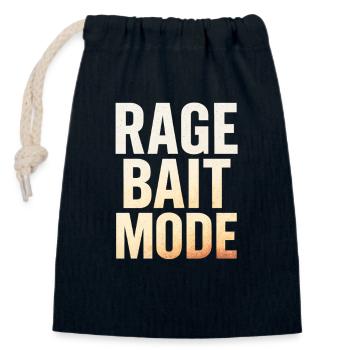 Rage Bait Mode, Funny Saying  - Closable cotton gift bag (14x20cm) - navy - Front