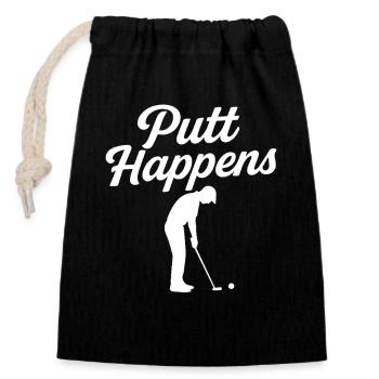 Lustiger Golf-Putt passiert Golfer-Humor - Verschließbarer Geschenkbeutel aus Baumwolle (14x20cm) - Schwarz - Vorne