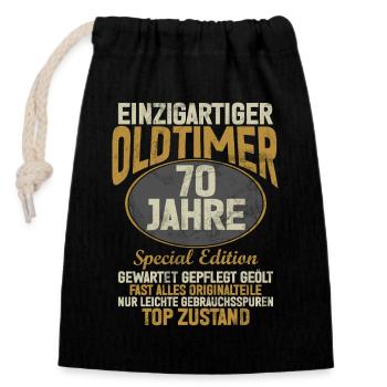 70 Years Unique Classic 70th Birthday - Closable cotton gift bag (14x20cm) - black - Front