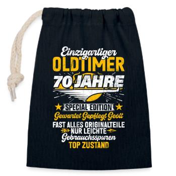 70 Years Unique Classic 70th Birthday - Closable cotton gift bag (14x20cm) - navy - Front