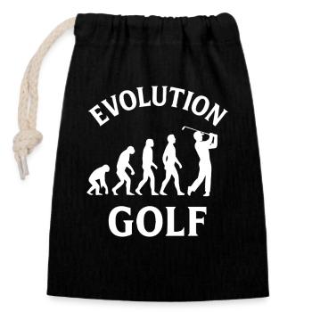 Evolution Golf Lustiges Golfdesign - Verschließbarer Geschenkbeutel aus Baumwolle (14x20cm) - Schwarz - Vorne