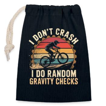 Ich crash nicht Gravity Checks - Verschließbarer Geschenkbeutel aus Baumwolle (14x20cm) - Navy - Vorne