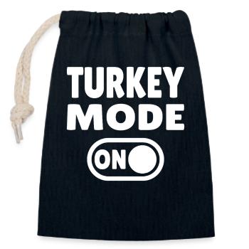 Turkey Mode ON - Closable cotton gift bag (14x20cm) - navy - Front