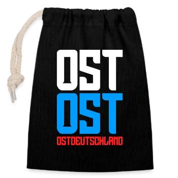 Ost Ost Ostdeutschland Ossis Osten Ostdeutscher - Verschließbarer Geschenkbeutel aus Baumwolle (14x20cm) - Schwarz - Vorne