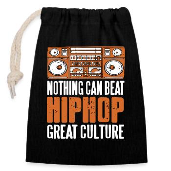 Nothing Can Beat Urban Beat Flow Culture - Verschließbarer Geschenkbeutel aus Baumwolle (14x20cm) - Schwarz - Vorne