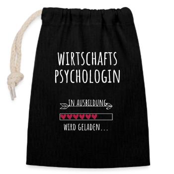 Wirtschaftspsychologin Studium Beruf Ausbildung - Verschließbarer Geschenkbeutel aus Baumwolle (14x20cm) - Schwarz - Vorne