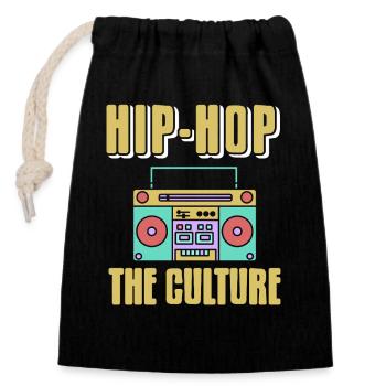 Beat Rhythm The Culture Retro Boombox Pride - Verschließbarer Geschenkbeutel aus Baumwolle (14x20cm) - Schwarz - Vorne