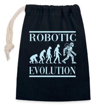 Roboter Evolution Fortschritt Mensch Zukunft - Verschließbarer Geschenkbeutel aus Baumwolle (14x20cm) - Navy - Vorne