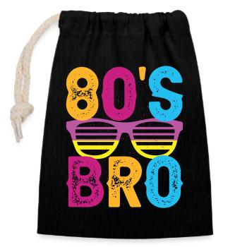 Années 80 Anniversaire 80s Déguisement Soirée - Sac cadeau en coton avec cordon (14 x 20 cm) - noir - Devant
