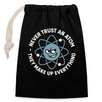 Blague drôle sur l’atome – Science Nerd Humour - Sac cadeau en coton avec cordon (14 x 20 cm) - noir - Devant