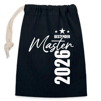 Master passed 2026 - Exam - Success - Closable cotton gift bag (14x20cm) - navy - Front