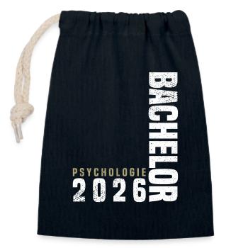 Licence en psychologie 2026 - Sac cadeau en coton avec cordon (14 x 20 cm) - bleu marine - Devant