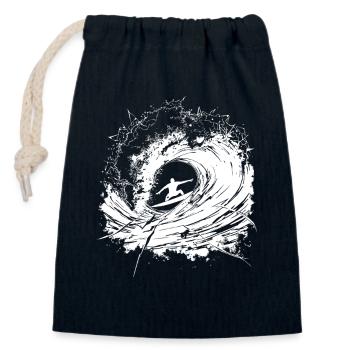 Energischer Surfer Art Surfer - Verschließbarer Geschenkbeutel aus Baumwolle (14x20cm) - Navy - Vorne