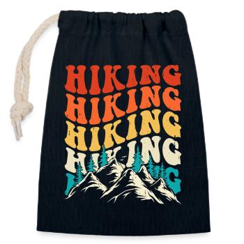 Hiking Retro - Verschließbarer Geschenkbeutel aus Baumwolle (14x20cm) - Navy - Vorne