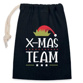X-Mas Squad - Closable cotton gift bag (14x20cm) - navy - Front