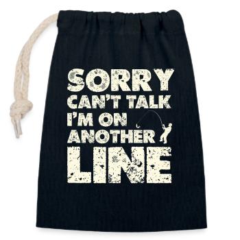 Autre ligne – Chemise Line-Pun - Sac cadeau en coton avec cordon (14 x 20 cm) - bleu marine - Devant