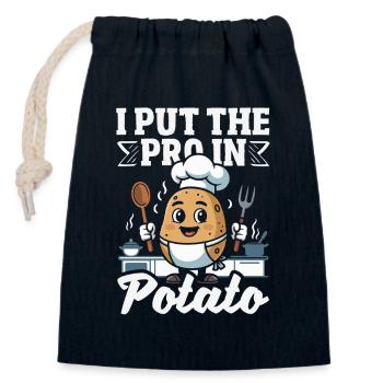 Taters Over Haters Kartoffel - Verschließbarer Geschenkbeutel aus Baumwolle (14x20cm) - Navy - Vorne