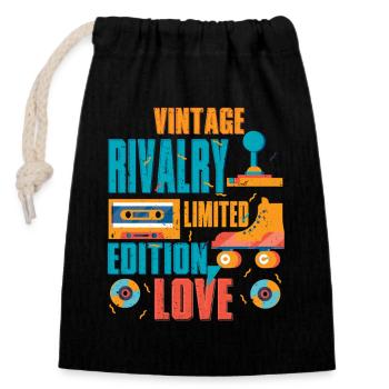 Sibling Rivalry Brother Sister - Closable cotton gift bag (14x20cm) - black - Front