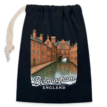 Birmingham, England - Closable cotton gift bag (14x20cm) - navy - Front
