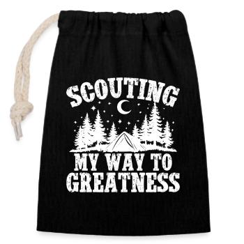 boys scout Scouting My Way To Greatness Scout - Verschließbarer Geschenkbeutel aus Baumwolle (14x20cm) - Schwarz - Vorne