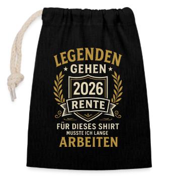 Legends Are Retiring In 2026 Tri-blend T-Shirt - Closable cotton gift bag (14x20cm) - black - Front