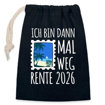 I'll be gone | Rente 2026 - Pension - Closable cotton gift bag (14x20cm) - navy - Front