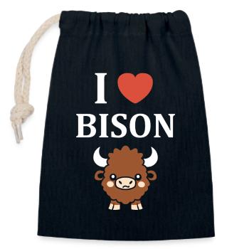 Bison - Verschließbarer Geschenkbeutel aus Baumwolle (14x20cm) - Navy - Vorne