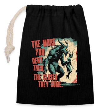 Miniwashitu Mythological Creatures - Closable cotton gift bag (14x20cm) - black - Front